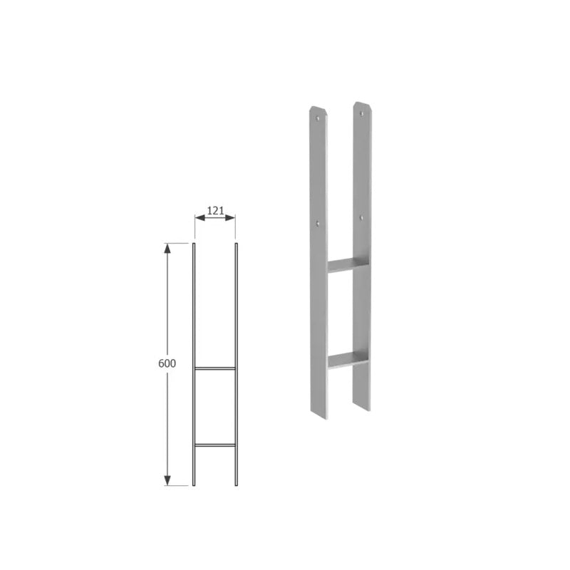 DOMAX PSH zapustená pätka stĺpika typu H 120
