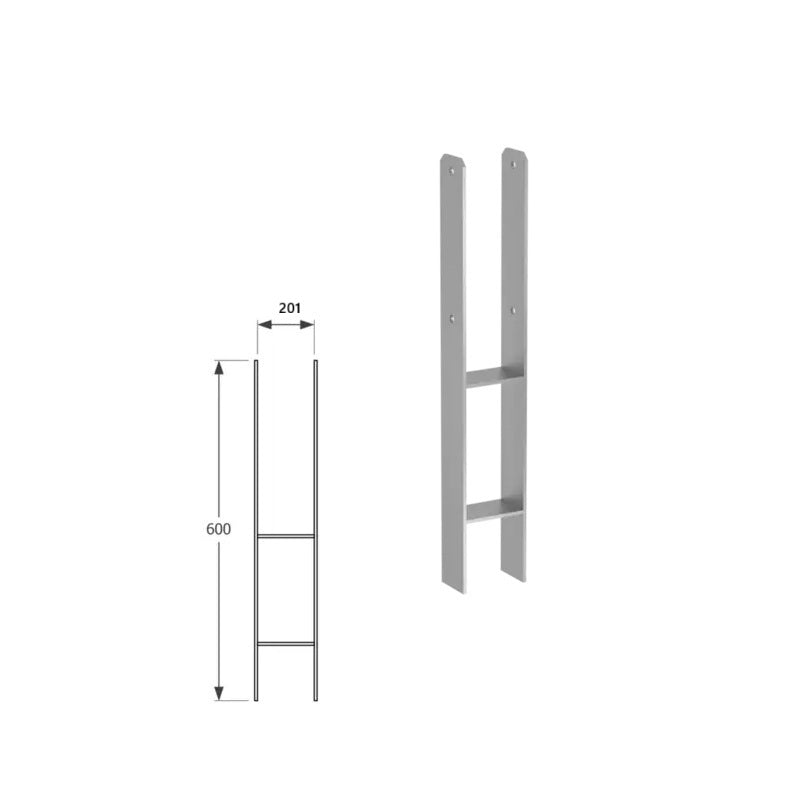 DOMAX PSH zapustená pätka stĺpika typu H 200