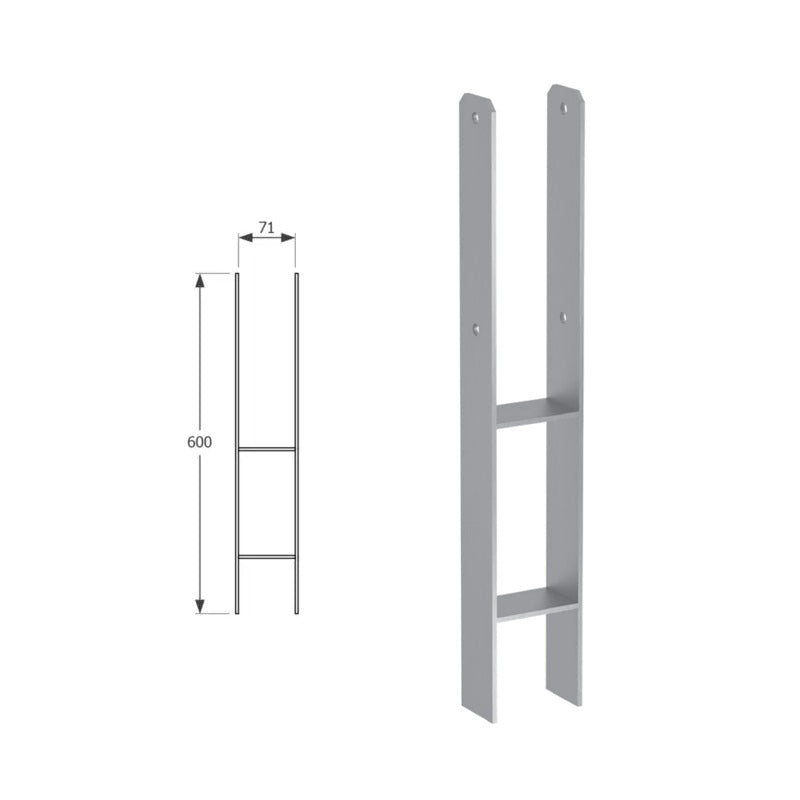 DOMAX PSH zapustená pätka stĺpika typu H 70