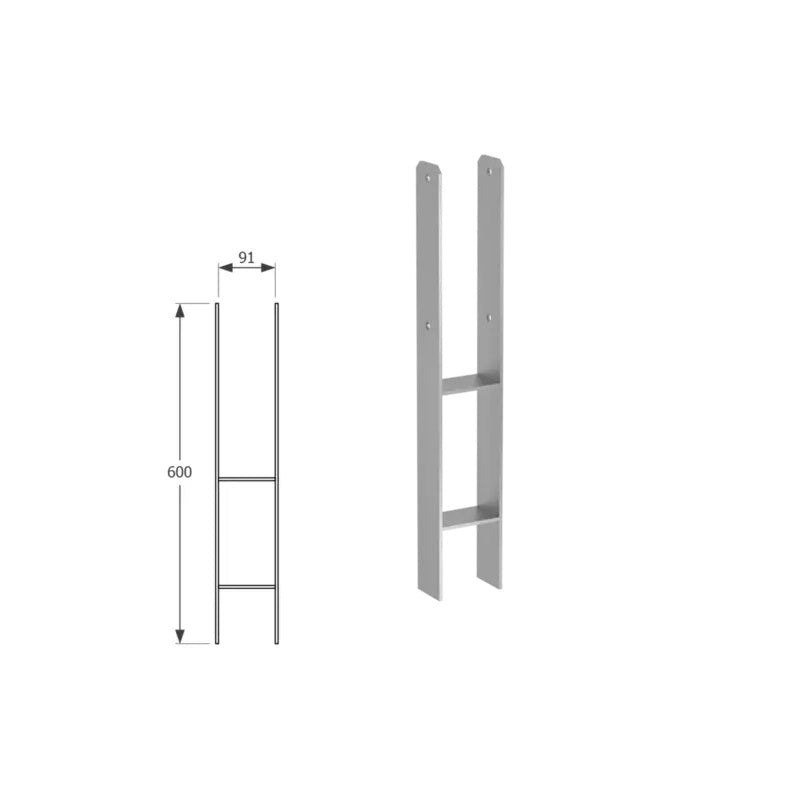 DOMAX PSH zapustená pätka stĺpika typu H 90