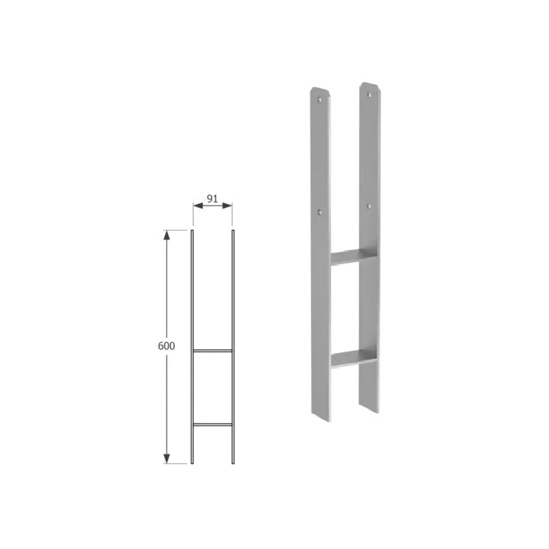 DOMAX PSH zapustená pätka stĺpika typu H