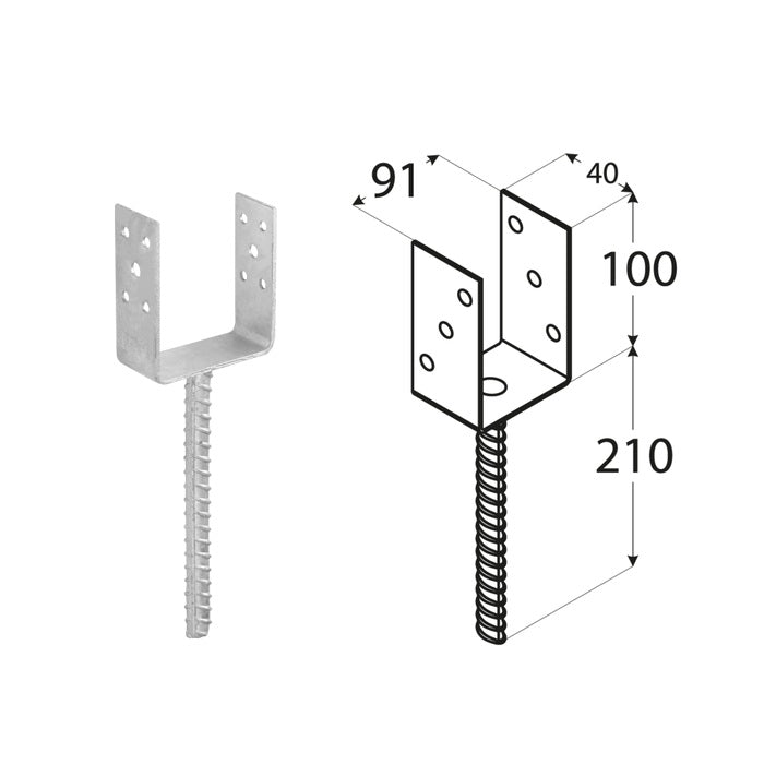 DOMAX PSL zapustená pätka stĺpika typu U 90 technický popis (ZNO)