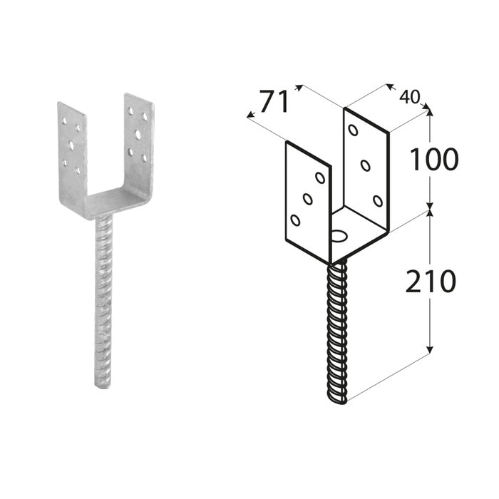 DOMAX PSL zapustená pätka stĺpika typu U 70 technický popis (ZNO)