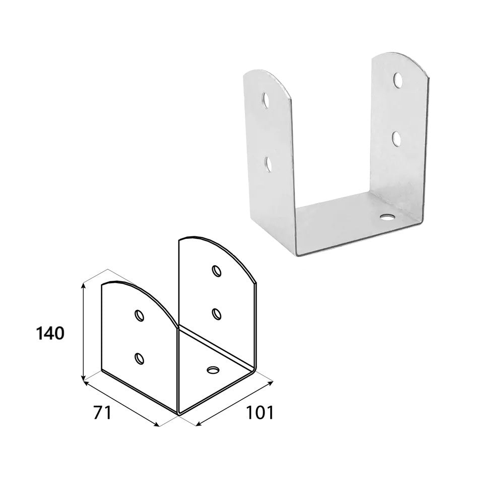 DOMAX PSOL zaskrutkovacia pätka stĺpika typu U nastaviteľná 100