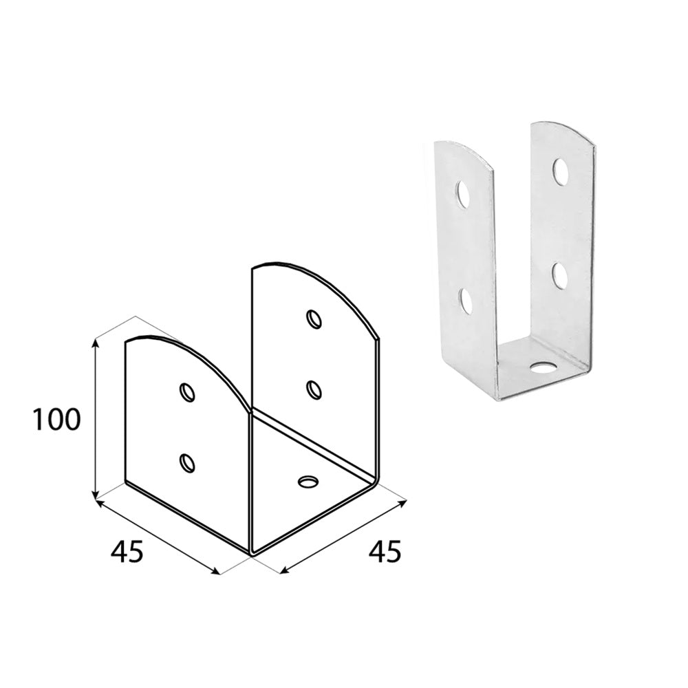 DOMAX PSOL zaskrutkovacia pätka stĺpika typu U nastaviteľná 45