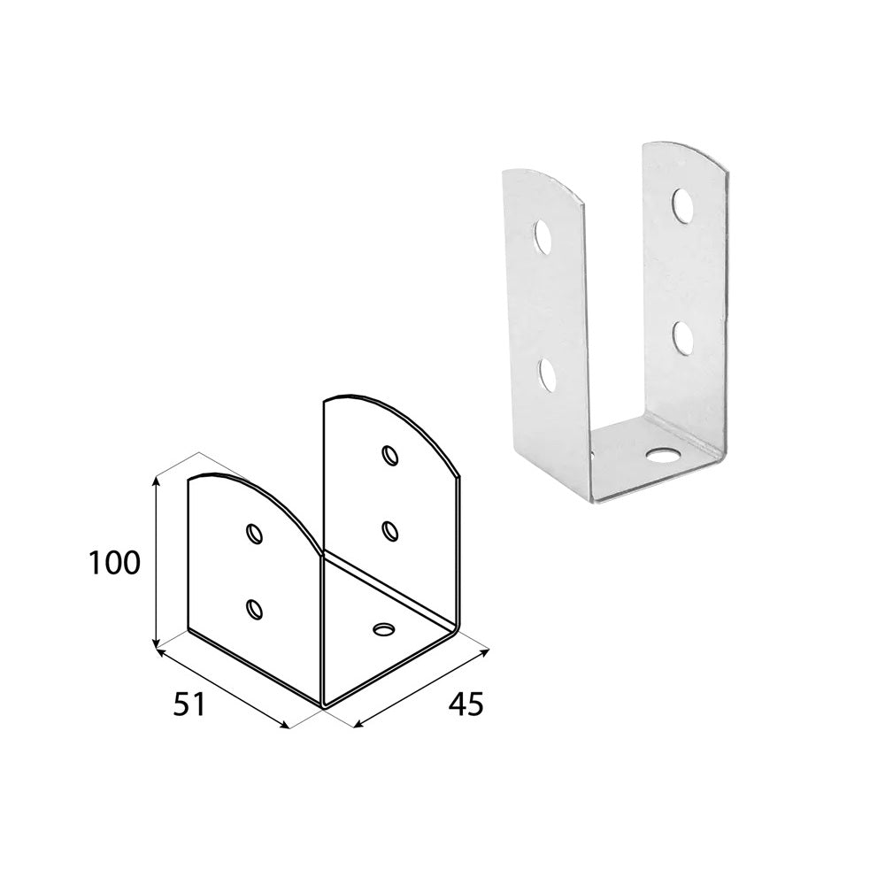 DOMAX PSOL zaskrutkovacia pätka stĺpika typu U nastaviteľná 50