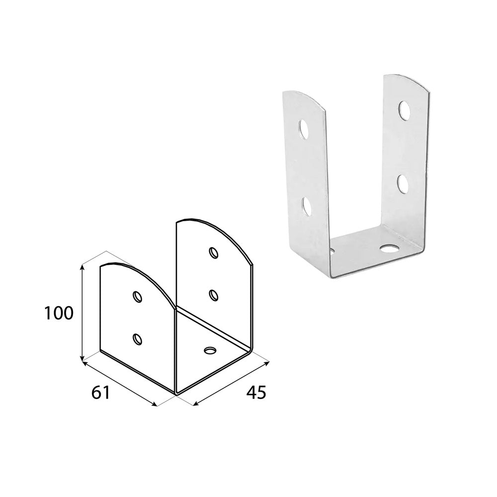 DOMAX PSOL zaskrutkovacia pätka stĺpika typu U nastaviteľná 60