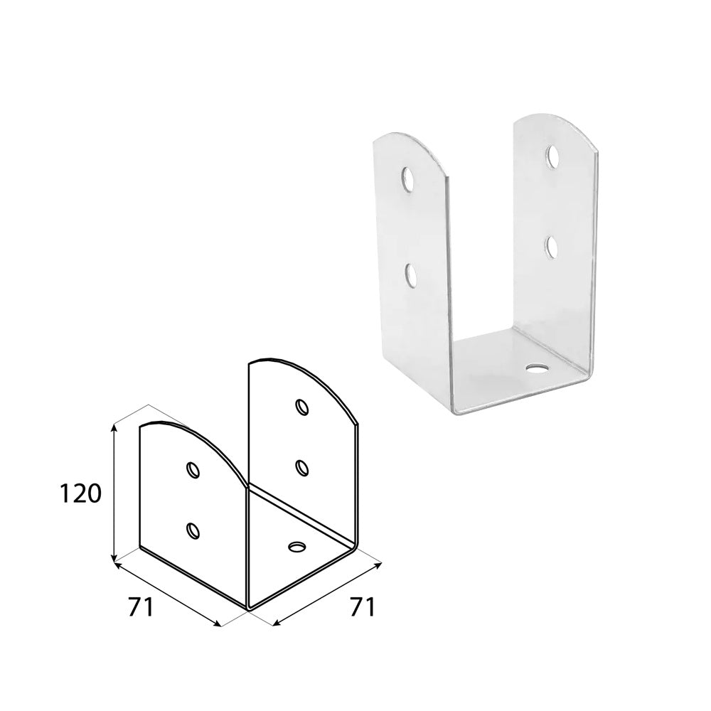 DOMAX PSOL zaskrutkovacia pätka stĺpika typu U nastaviteľná 70