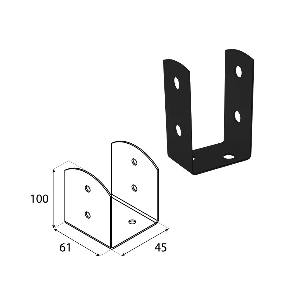 DOMAX PSOL zaskrutkovacia pätka stĺpika typu U nastaviteľná AN 60