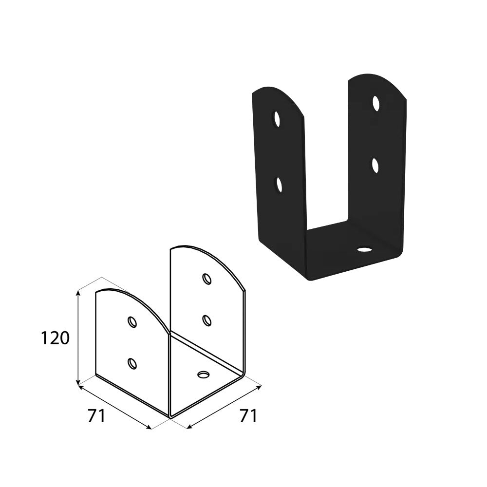DOMAX PSOL zaskrutkovacia pätka stĺpika typu U nastaviteľná AN 71