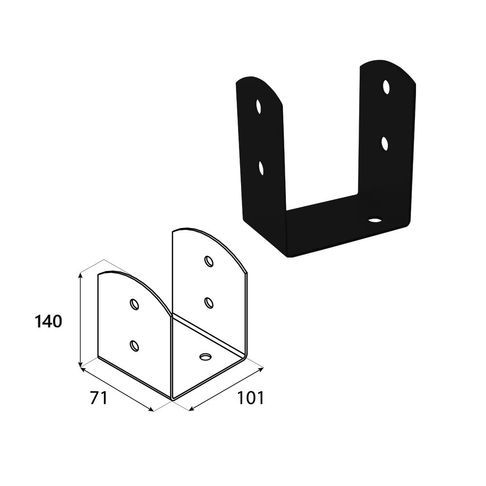 DOMAX PSOL zaskrutkovacia pätka stĺpika typu U nastaviteľná C 100