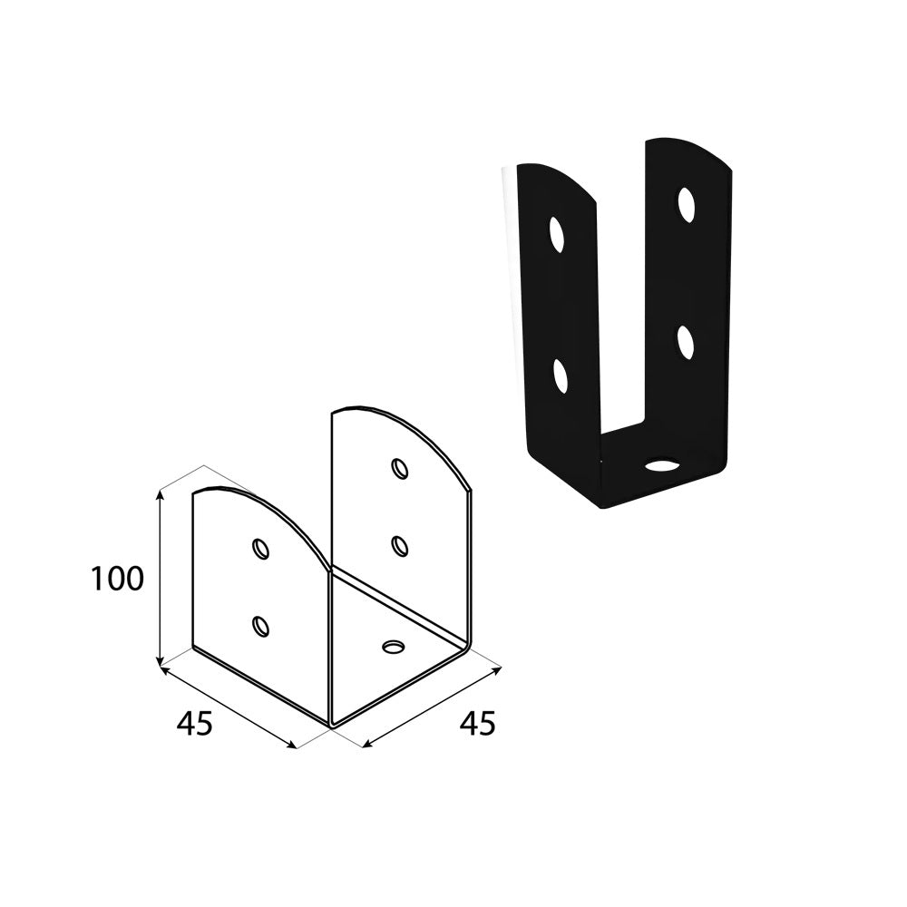 DOMAX PSOL zaskrutkovacia pätka stĺpika typu U nastaviteľná C 45
