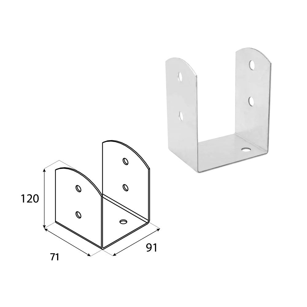 DOMAX PSOL zaskrutkovacia pätka stĺpika typu U nastaviteľná 90