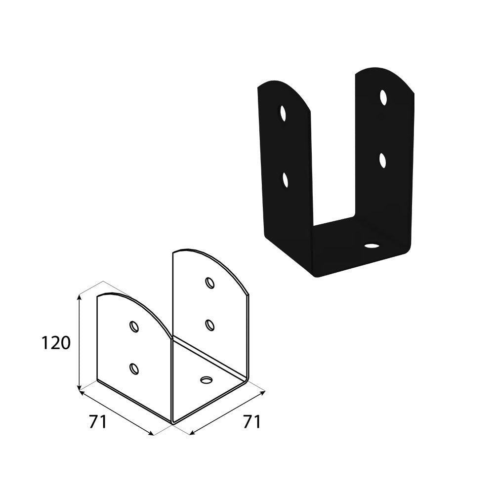 DOMAX PSOL zaskrutkovacia pätka stĺpika typu U nastaviteľnáC 71