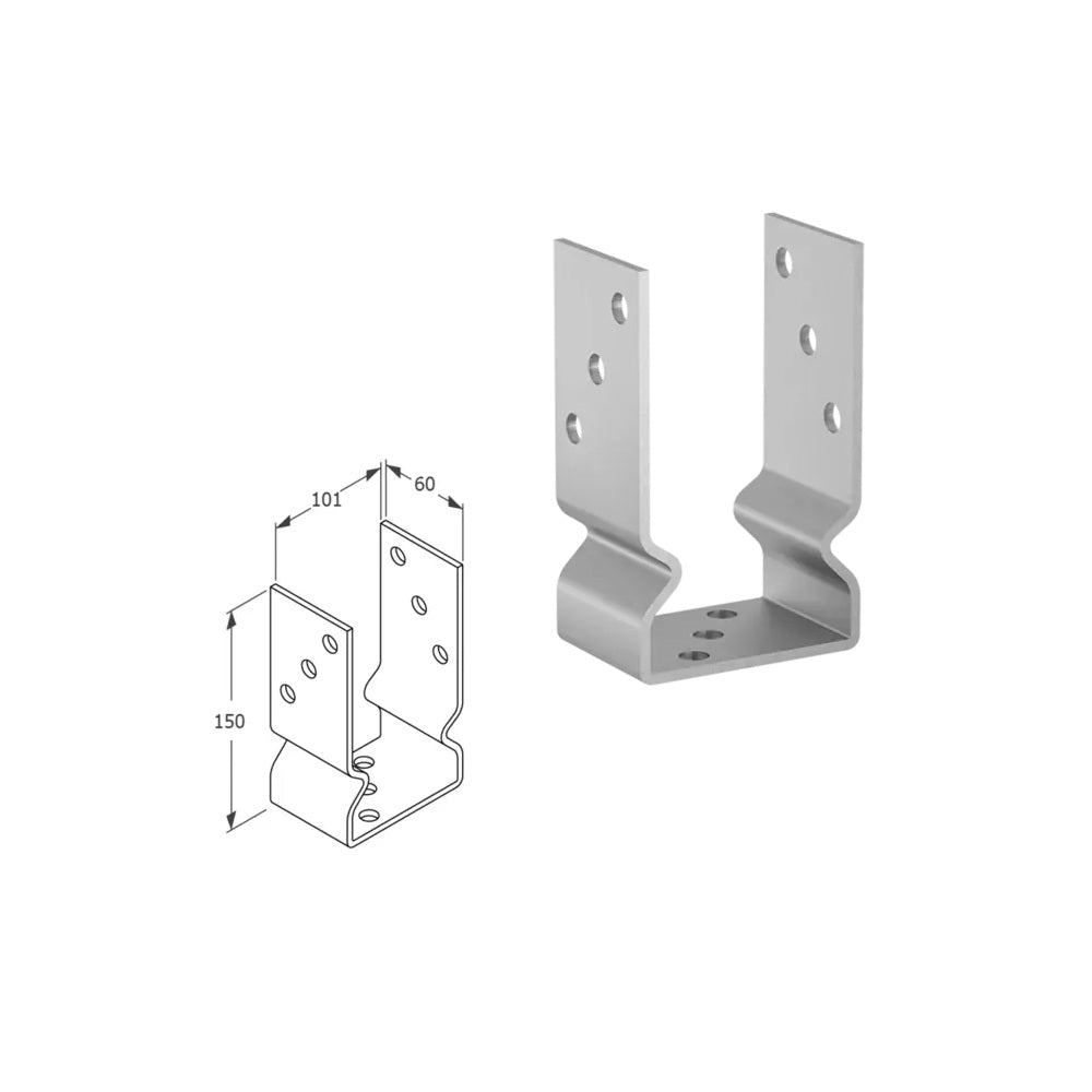 DOMAX PSOZ zaskrutkovacia pätka stĺpika typu U HDG 100