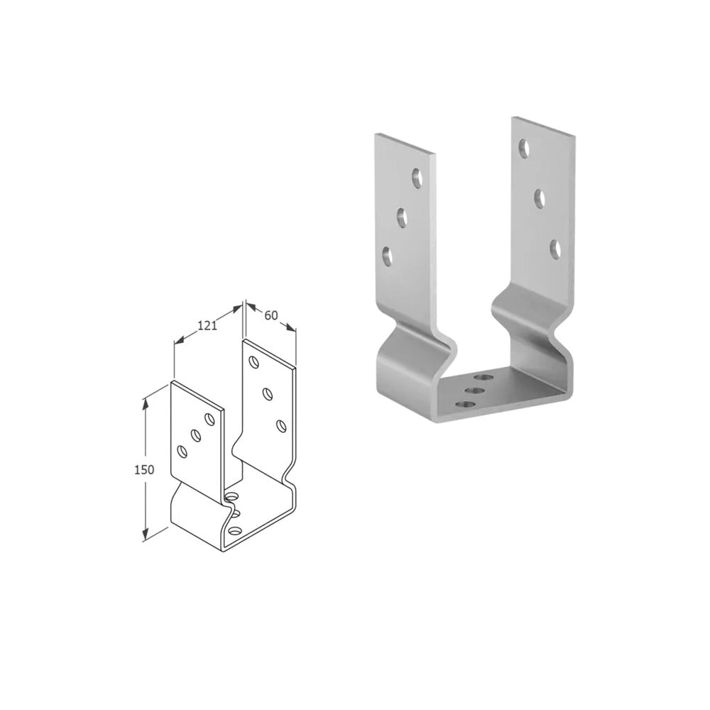 DOMAX PSOZ zaskrutkovacia pätka stĺpika typu U HDG 120