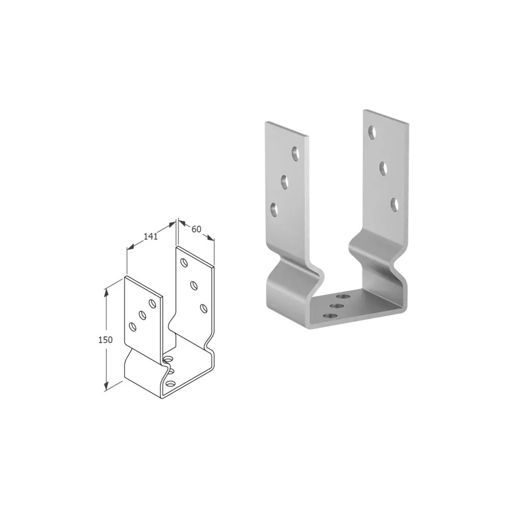 DOMAX PSOZ zaskrutkovacia pätka stĺpika typu U HDG 140