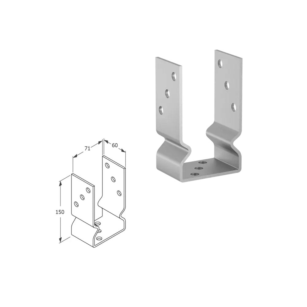 DOMAX PSOZ zaskrutkovacia pätka stĺpika typu U HDG 70