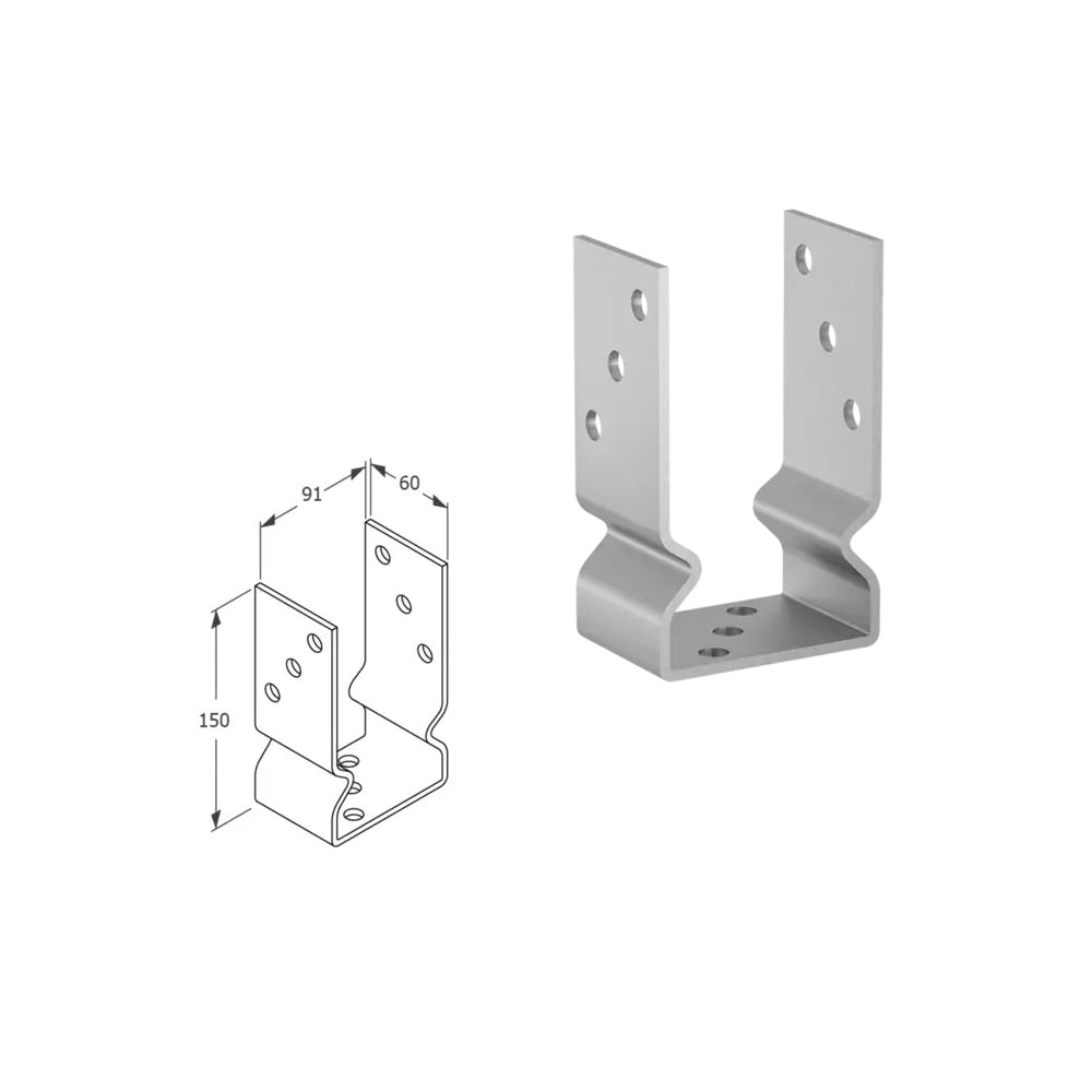 DOMAX PSOZ zaskrutkovacia pätka stĺpika typu U HDG 90