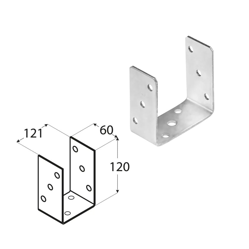 DOMAX PSO zaskrutkovacia pätka stĺpika typu U HDG 120