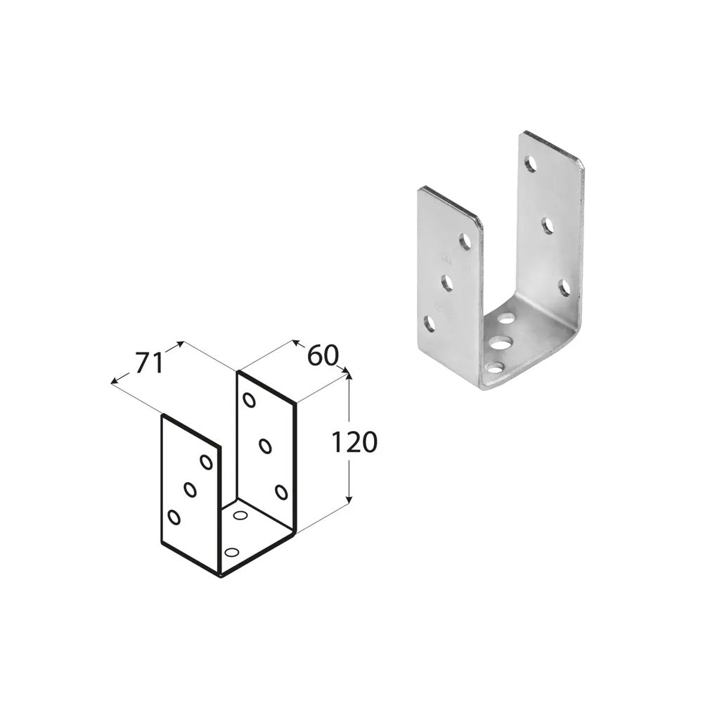 DOMAX PSO zaskrutkovacia pätka stĺpika typu U HDG 70