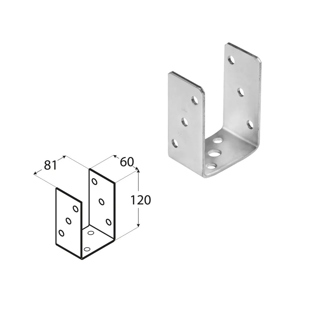 DOMAX PSO zaskrutkovacia pätka stĺpika typu U HDG 80