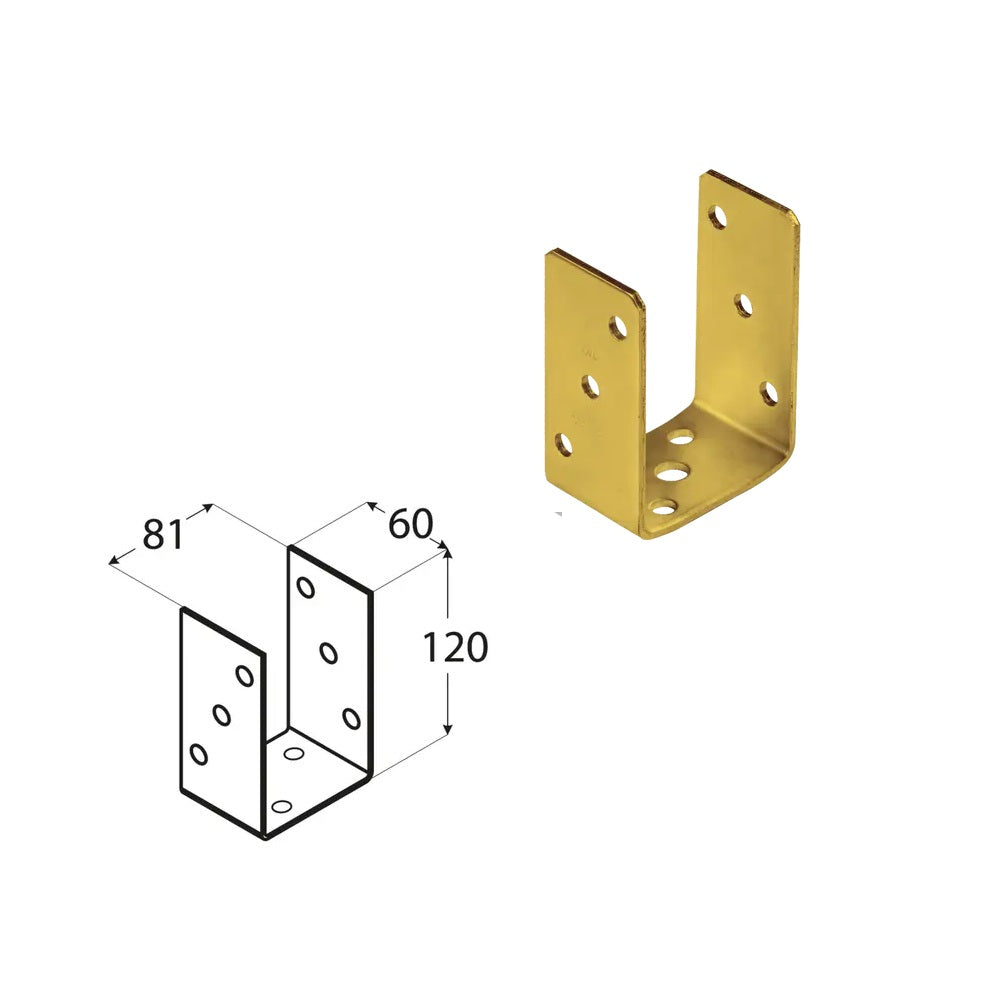 DOMAX PSO zaskrutkovacia pätka stĺpika typu U ZNZ 80