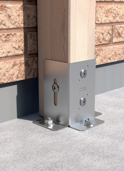 DOMAX PSP DX zaskrutkovacia pätka stĺpika so štvorcovou základňou otvorená ukážka