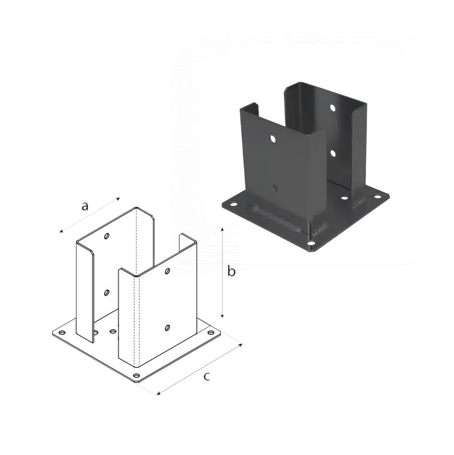 DOMAX PSPD zaskrutkovacia pätka stĺpika so štvorcovou základňou AN 100