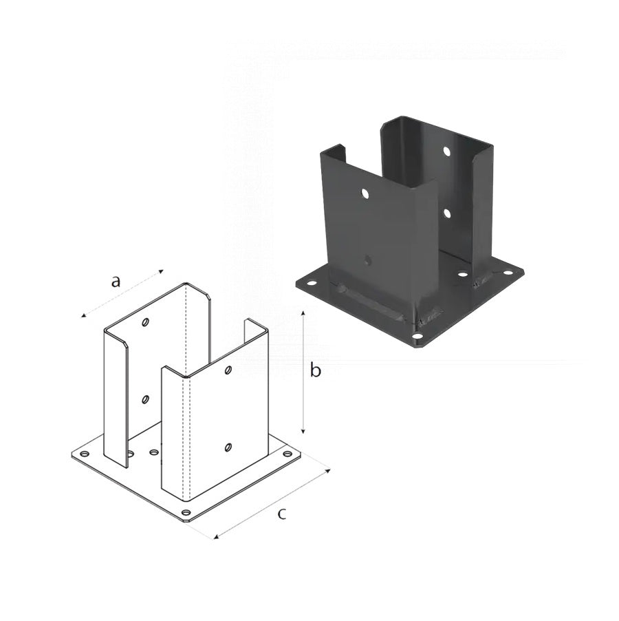 DOMAX PSPD zaskrutkovacia pätka stĺpika so štvorcovou základňou AN 120