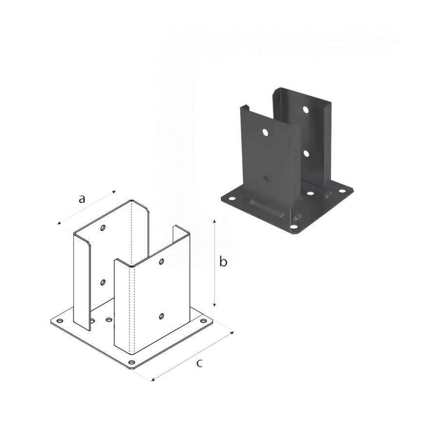 DOMAX PSPD zaskrutkovacia pätka stĺpika so štvorcovou základňou AN 90