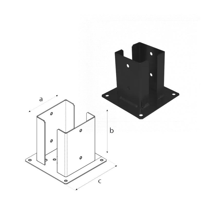 DOMAX PSPD zaskrutkovacia pätka stĺpika so štvorcovou základňou C 120