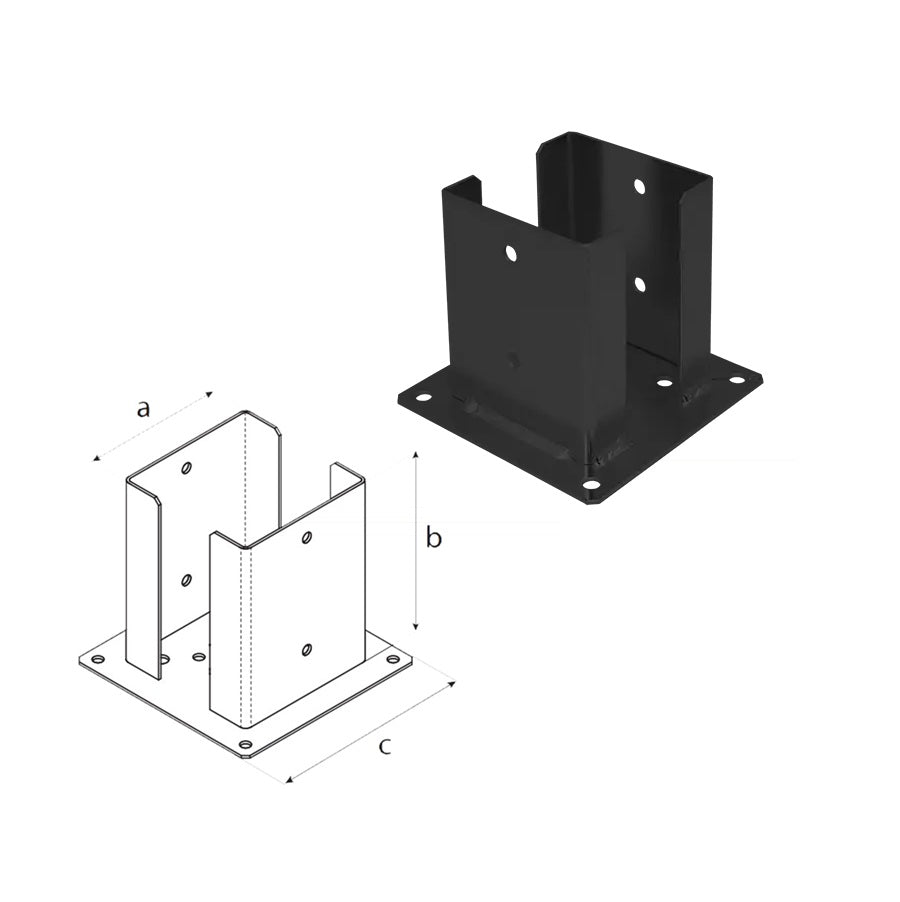 DOMAX PSPD zaskrutkovacia pätka stĺpika so štvorcovou základňou C 70