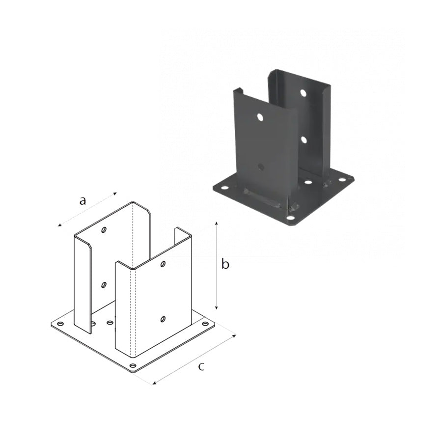 DOMAX PSPD zaskrutkovacia pätka stĺpika so štvorcovou základňou C 90