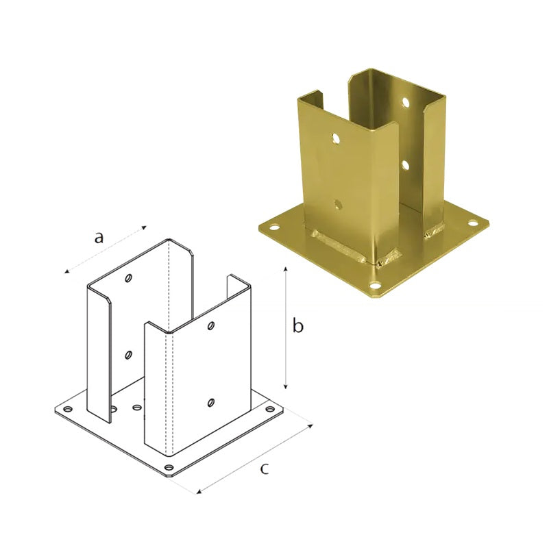 DOMAX PSPD zaskrutkovacia pätka stĺpika so štvorcovou základňou ZNZ 100
