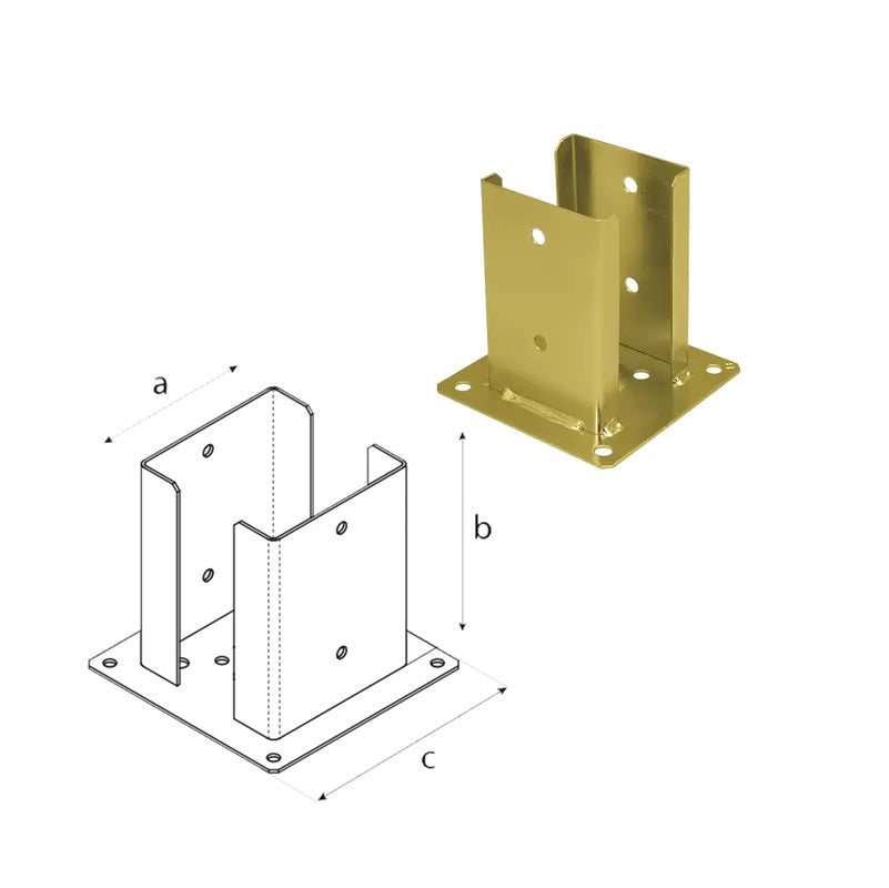 DOMAX PSPD zaskrutkovacia pätka stĺpika so štvorcovou základňou ZNZ 90