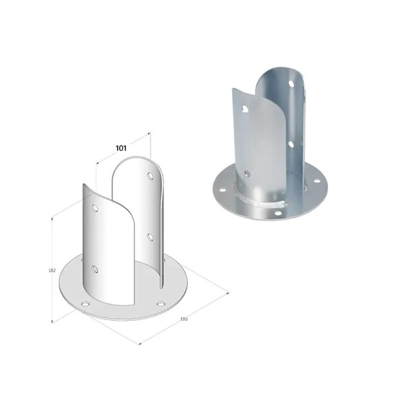 DOMAX PSPOD zaskrutkovacia pätka stĺpika s okrúhlou základňou (ZNG) 100