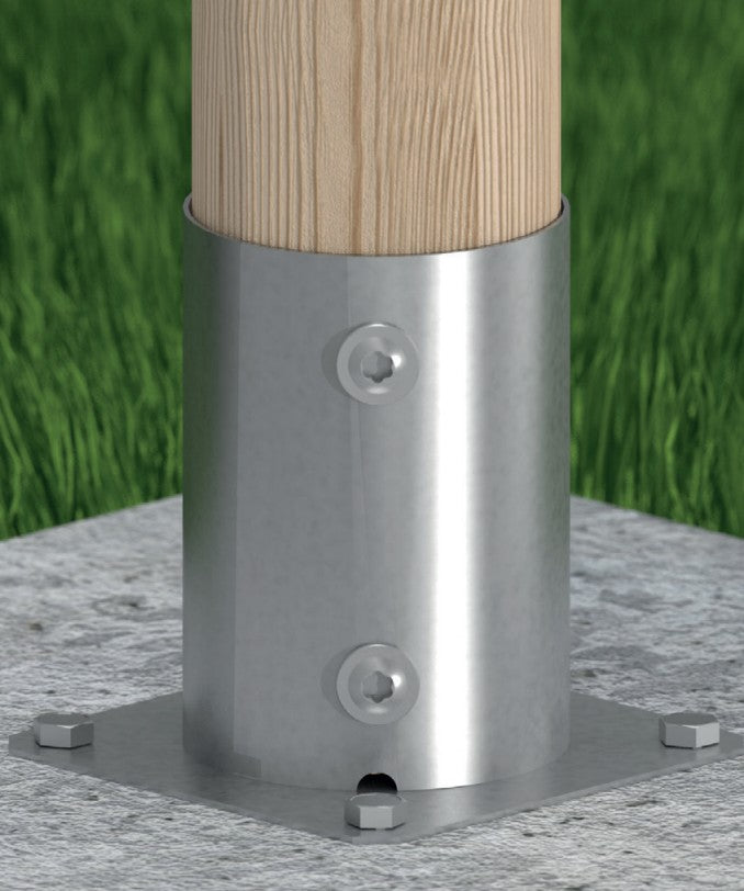 DOMAX PSPO zaskrutkovacia pätka stĺpika so štvorcovou základňou kruhová ukážka