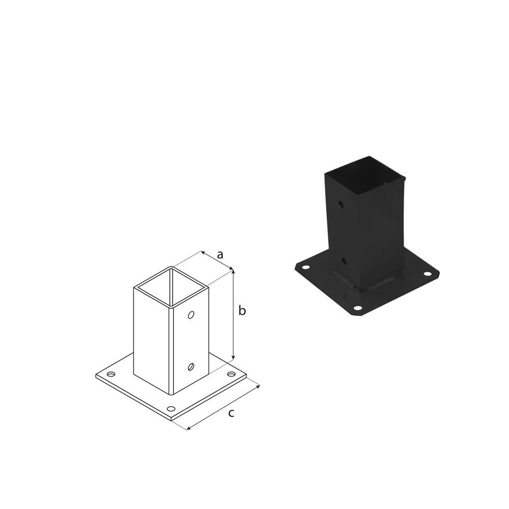 DOMAX PSP zaskrutkovacia pätka stĺpika so štvorcovou základňou C 90