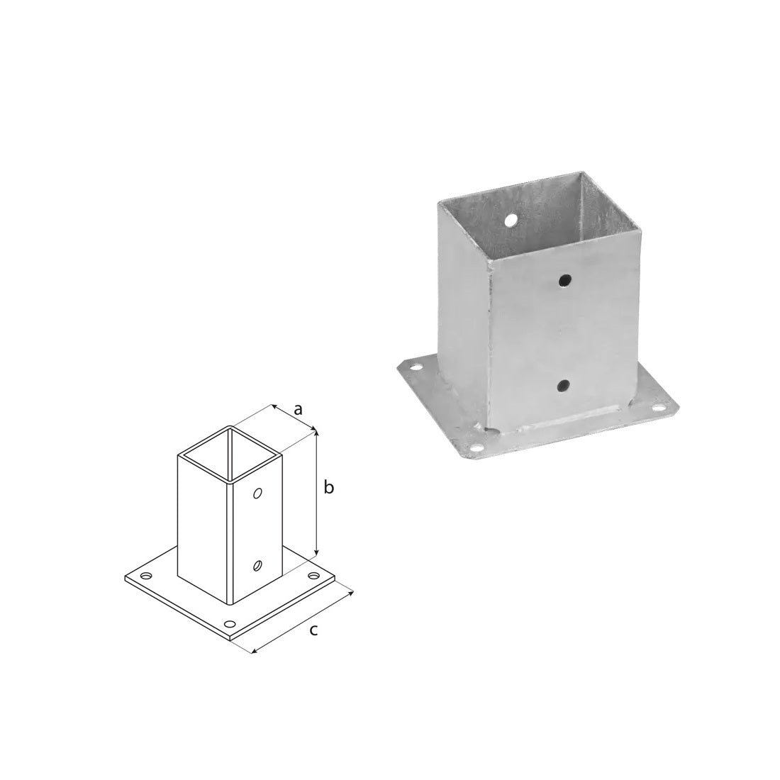 DOMAX PSP zaskrutkovacia pätka stĺpika so štvorcovou základňou 120