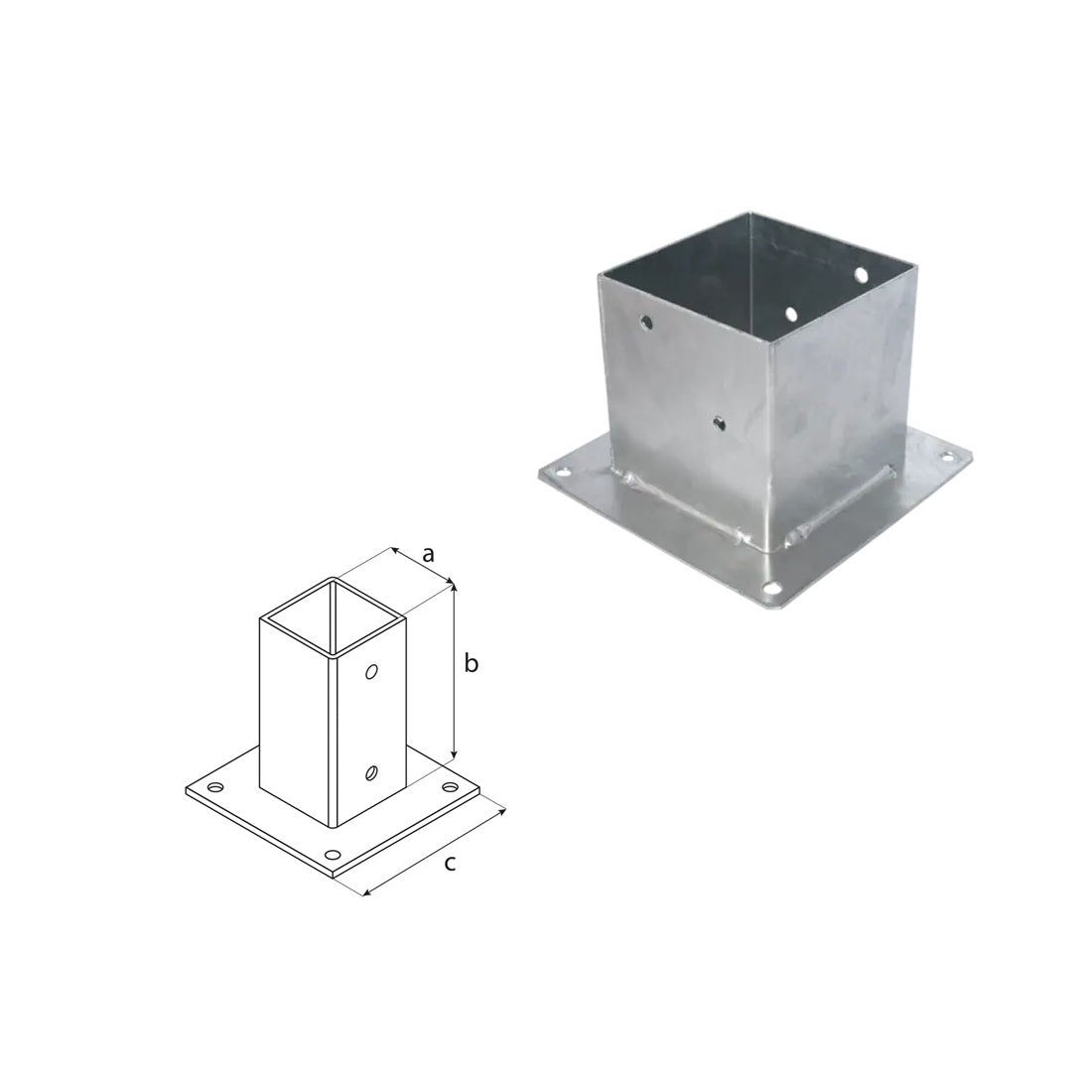 DOMAX PSP zaskrutkovacia pätka stĺpika so štvorcovou základňou 160