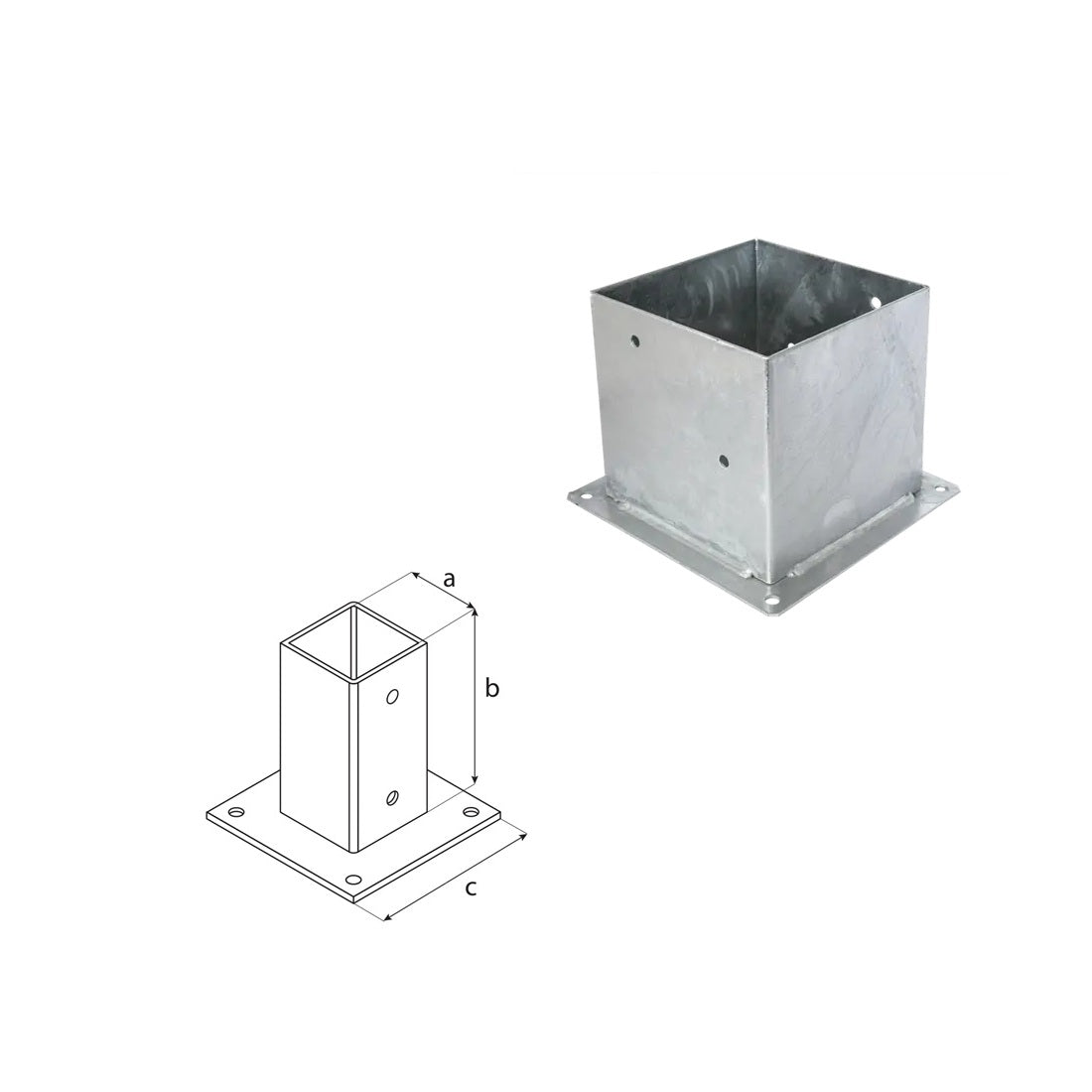 DOMAX PSP zaskrutkovacia pätka stĺpika so štvorcovou základňou 200