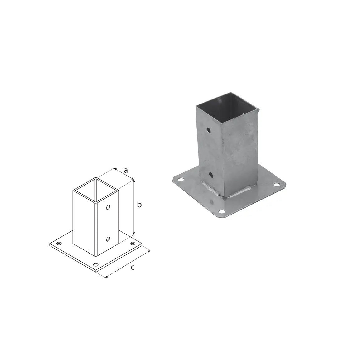 DOMAX PSP zaskrutkovacia pätka stĺpika so štvorcovou základňou 70