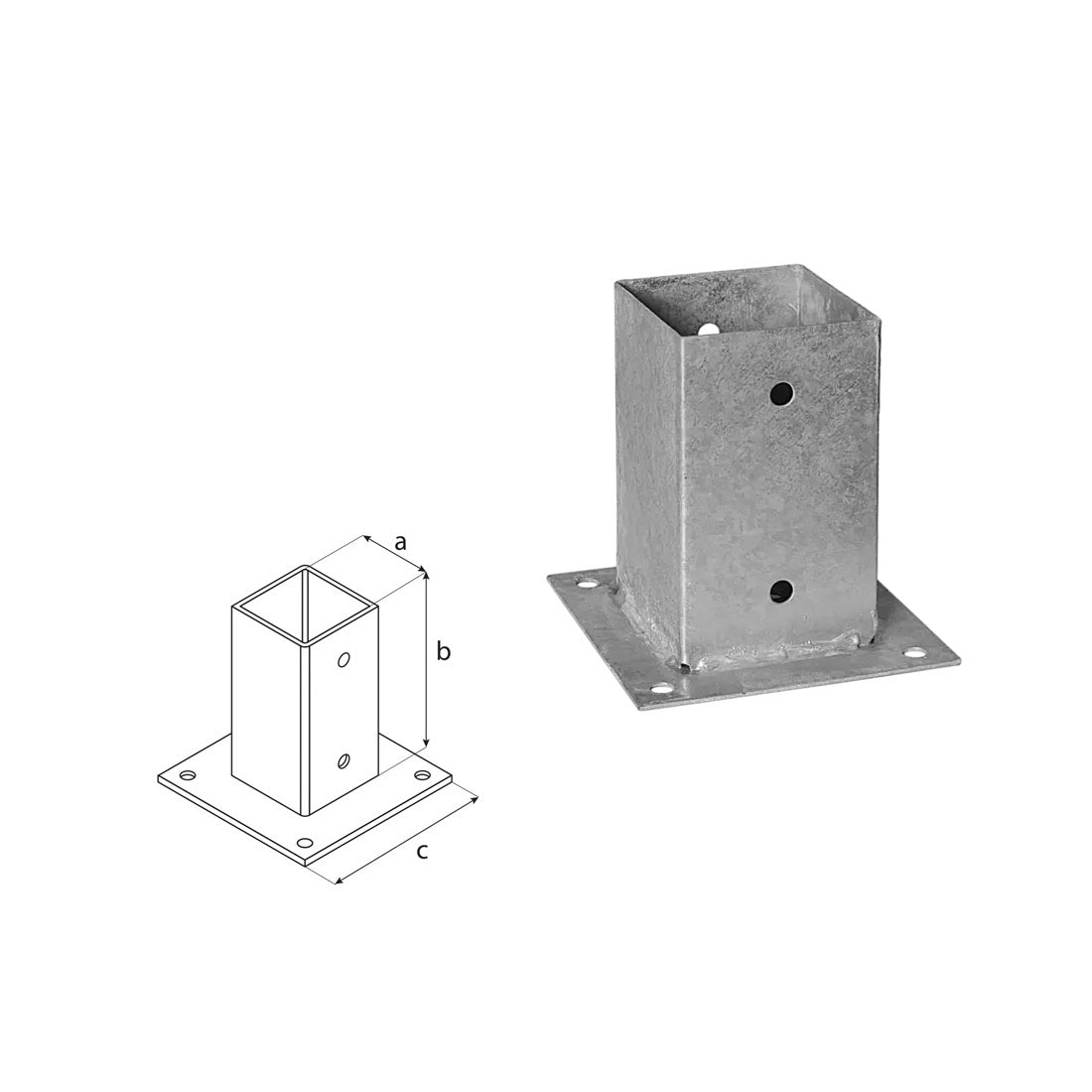 DOMAX PSP zaskrutkovacia pätka stĺpika so štvorcovou základňou 90