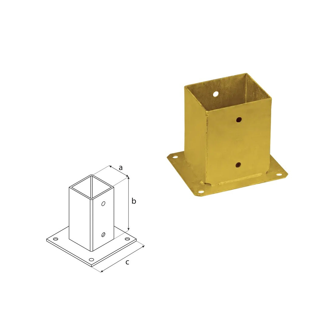 DOMAX PSP zaskrutkovacia pätka stĺpika so štvorcovou základňou ZNZ 100