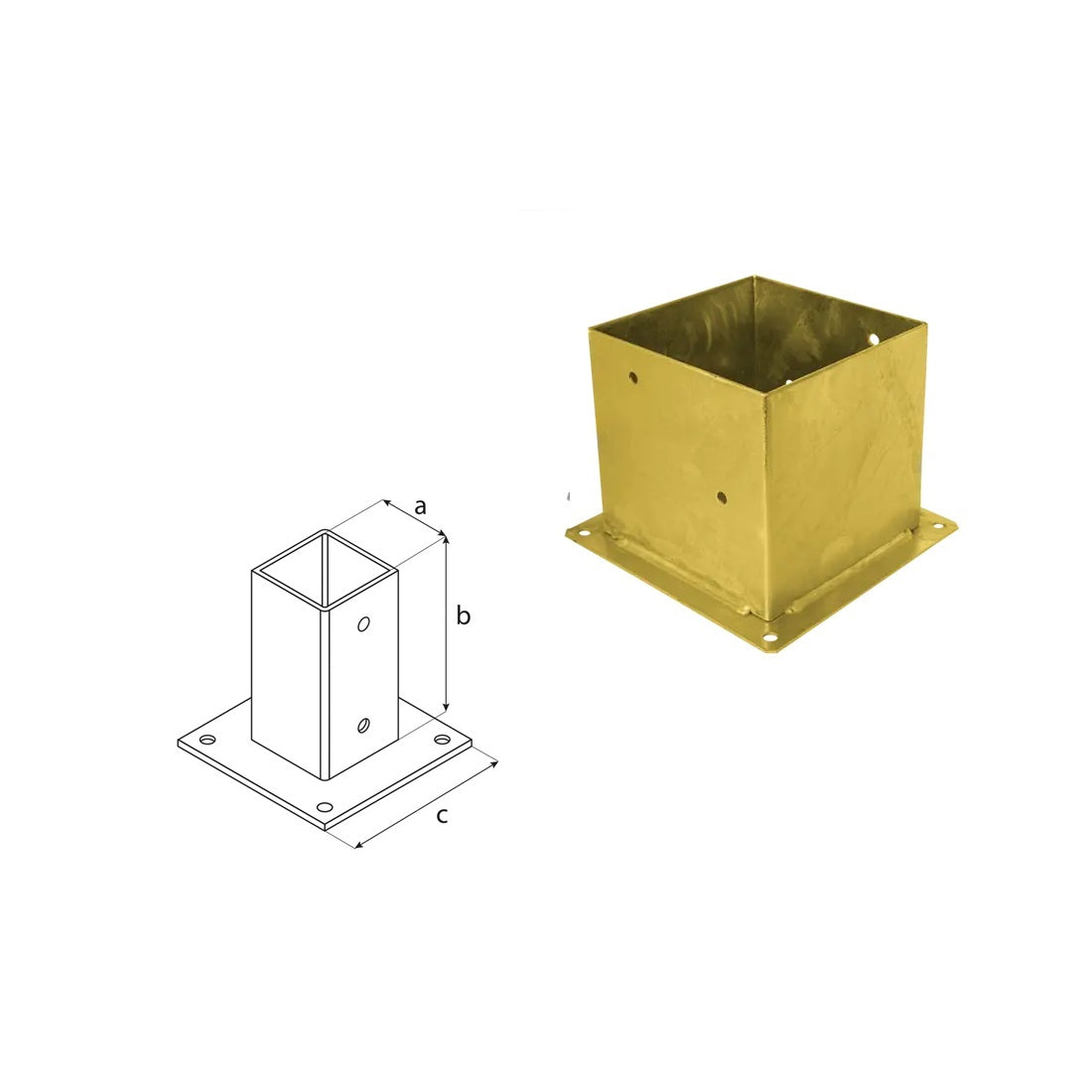 DOMAX PSP zaskrutkovacia pätka stĺpika so štvorcovou základňou ZNZ 200