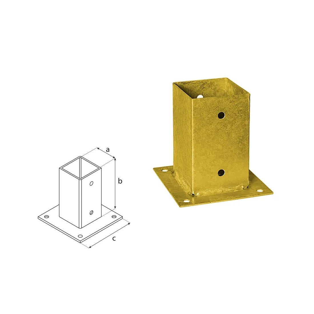 DOMAX PSP zaskrutkovacia pätka stĺpika so štvorcovou základňou 90