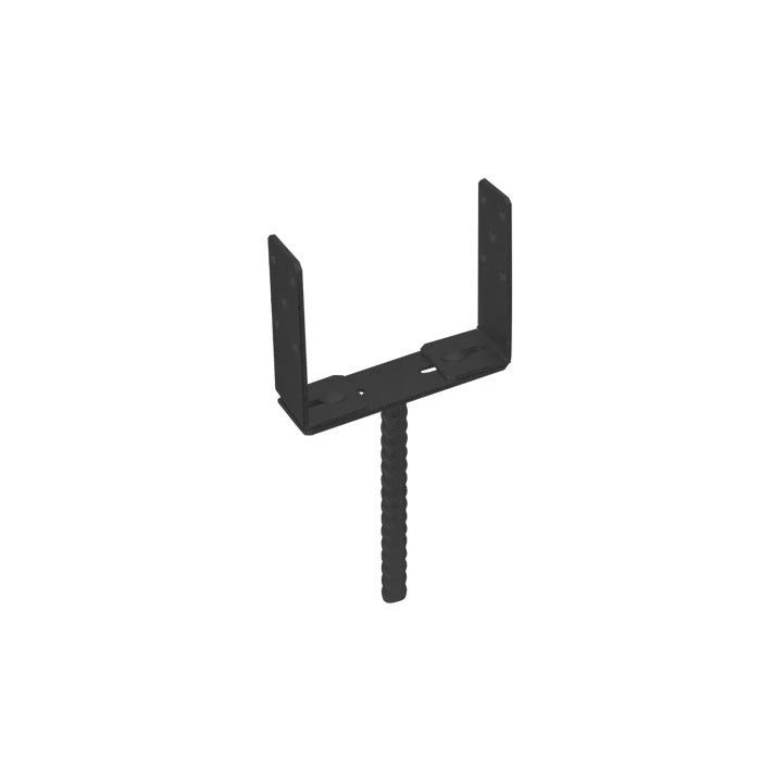 DOMAX PSRU 60-200 zapustená pätka stĺpika typu U nastaviteľná - čierna (C)