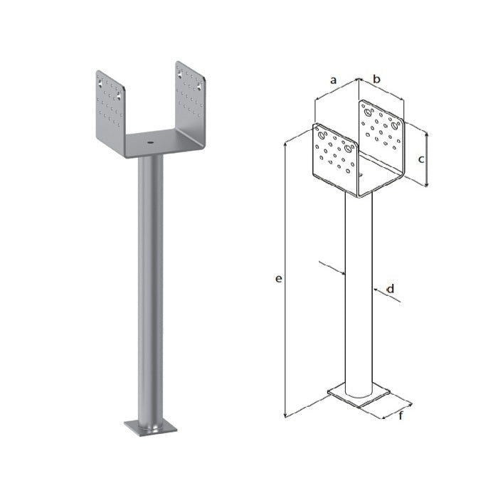 DOMAX PSS R500 zapustená pätka stĺpika typu U 100