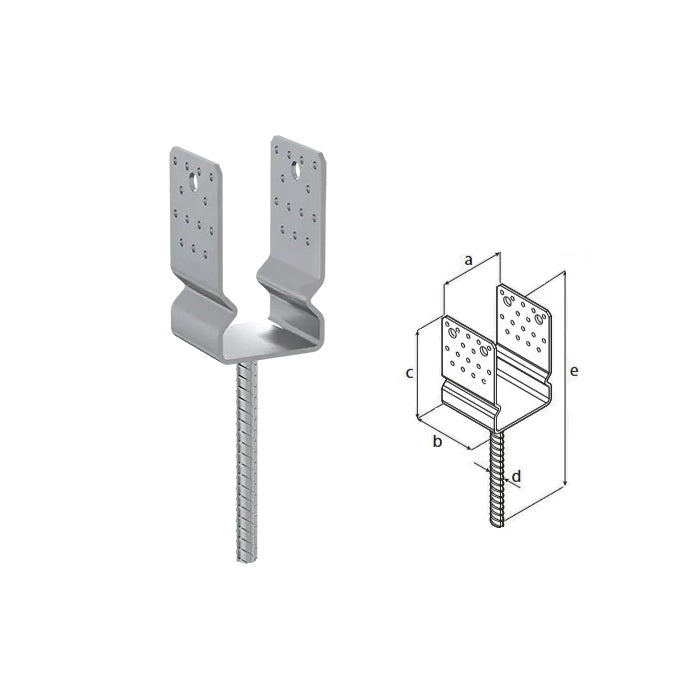 DOMAX PSSZ zapúšťacia pätka stĺpika typu U 80